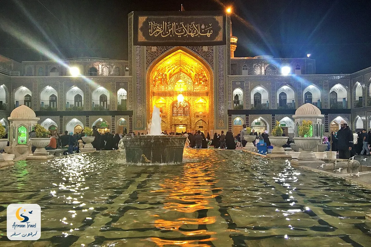 صحن حرم مطهر در شب